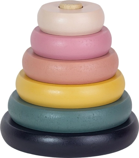 Petite&Mars drevená skladacia pyramída Orbit Wood of Mars Aurora Pink