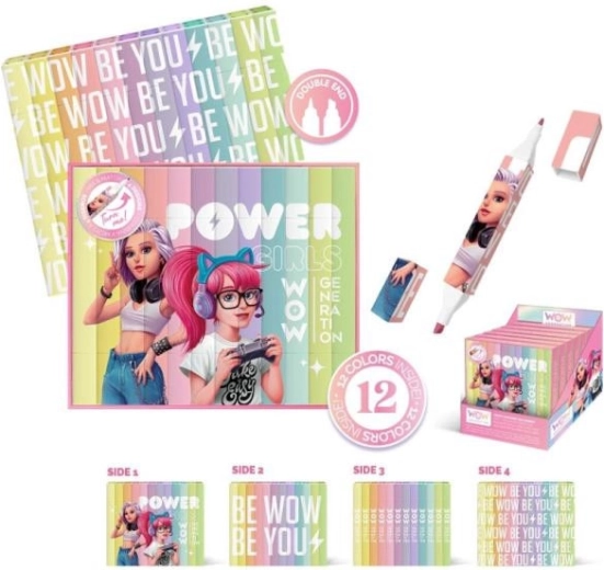 Obojstranné fixky 12 farieb WOW Generation