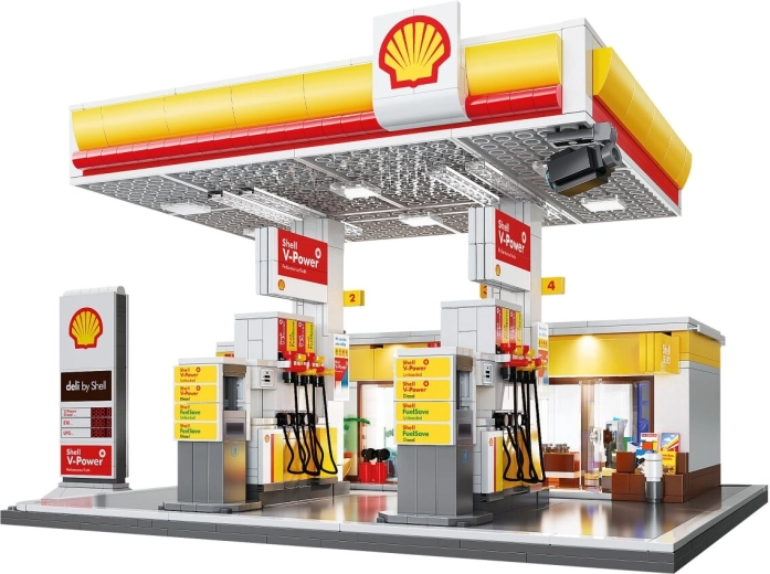 CaDA čerpacia stanica Shell s obchodom a autoumyvárňou 1:30