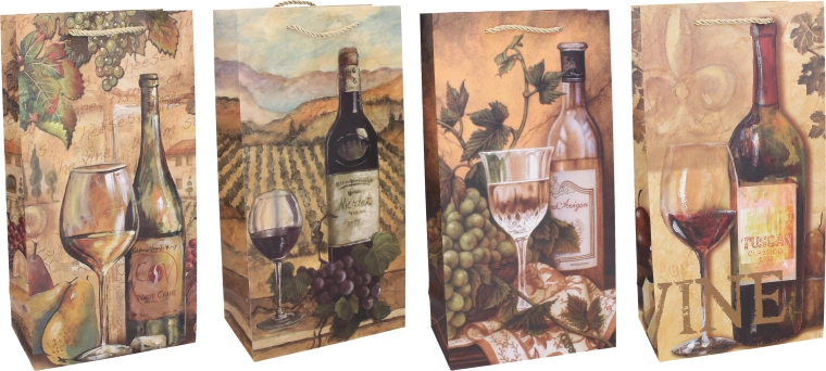 Darčeková taška na 2 fľaše M, 18 × 35 × 9 cm, celoročná