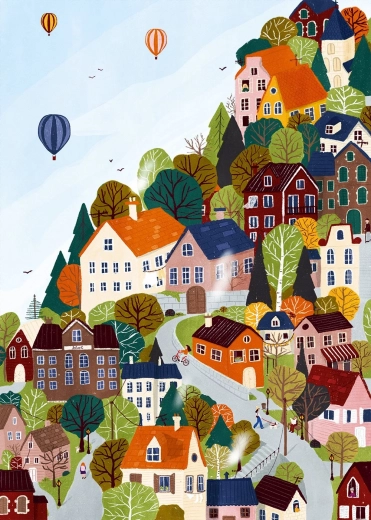 Puzzle Lesné mesto 1000 dielikov PIECES & PEACE