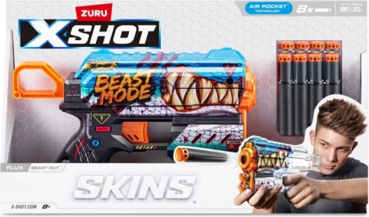 Penový blaster X-Shot Skins Flux – Beast Mode (8 šípok)