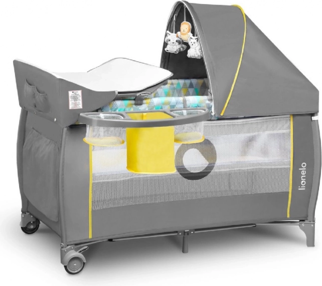 Cestovná postieľka Sven Plus od Lionelo – žltá