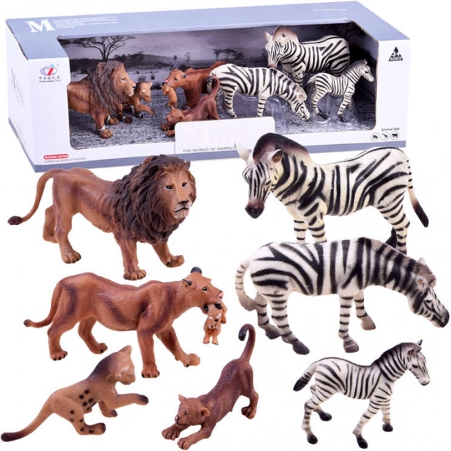 Súprava figúrok safari – zebry a levy – Zebra a lev