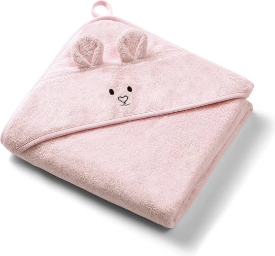 BabyOno bambusová osuška s kapucňou super soft pink 100 × 100 cm