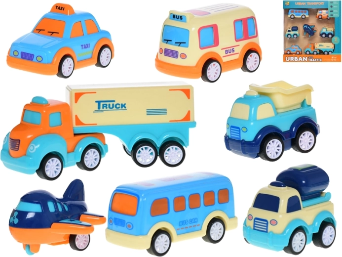 Sada vozidiel s pohonom na spätný chod a zotrvačníkom, 7 ks