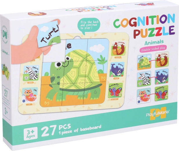 Obojstranné puzzle zvieratká 27 dielikov 25 × 18 cm