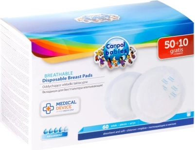 Canpol babies tvarované priedušné prsné vložky 3D, 60 ks (50 + 10 zdarma)