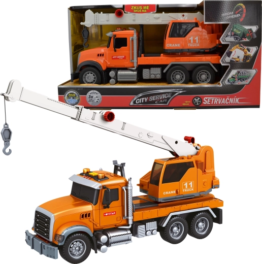 Mestské nákladné auto s žeriavom 1:14 so zvukmi a svetlami