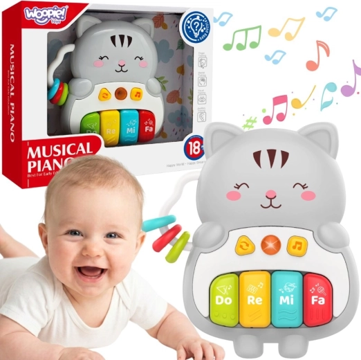Woopie interaktívne piano mačiatko so svetlom a zvukmi