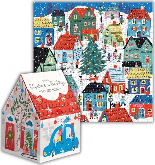 Štvorcové puzzle Vianoce v dedine 500 dielikov