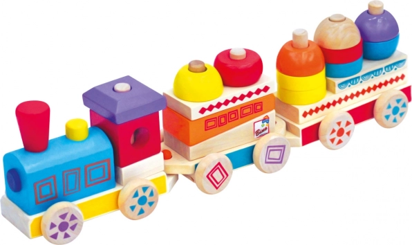 Bino Farebný drevený vláčik MAXI