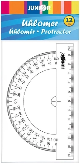Priehľadný uhlomer 12 cm