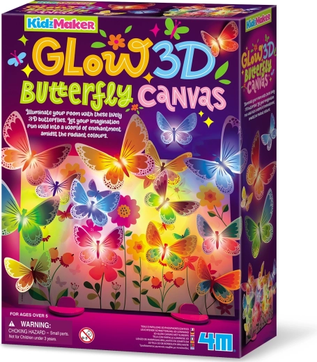 KidzMaker svietiace 3D motýlie plátno