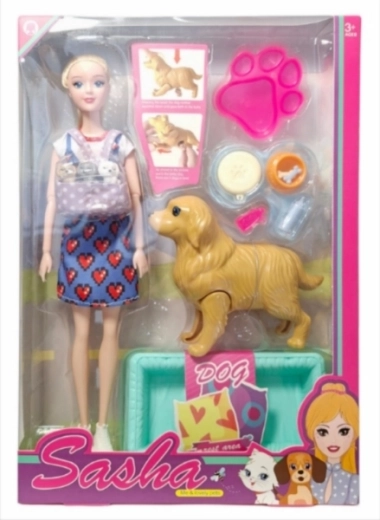 Bábika so psom a šteniatkami – interaktívny pôrod