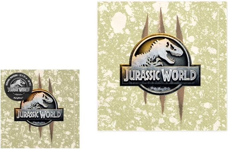 Papierové obrúsky Jurassic World 33 × 33 cm, 20 ks