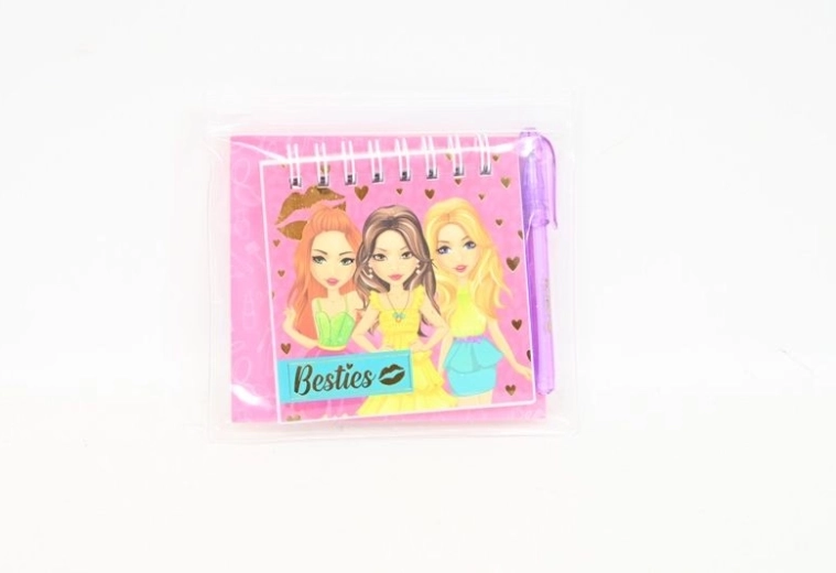 Besties mini zápisník so špirálou a perom
