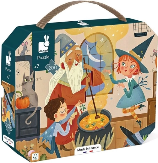 Janod puzzle v kufríku magická škola kúziel – 200 dielikov