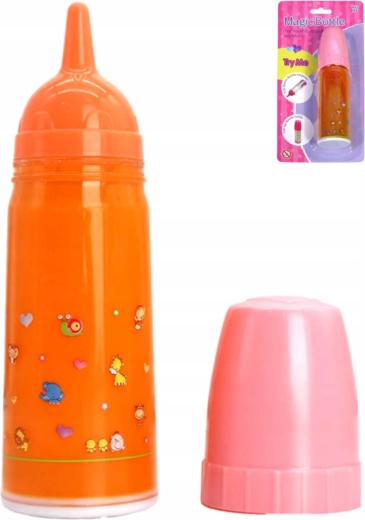 Magická dojčenská fľaštička pre bábiku s miznúcou tekutinou 15 cm - 1 kus