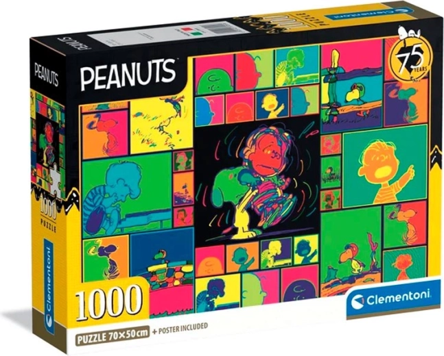 Clementoni puzzle Peanuts farebná koláž 1000 dielikov