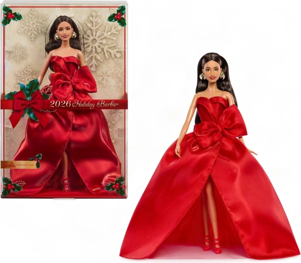 Mattel Barbie Signature vianočná zberateľská bábika 2026 v červených šatách - 1 kus