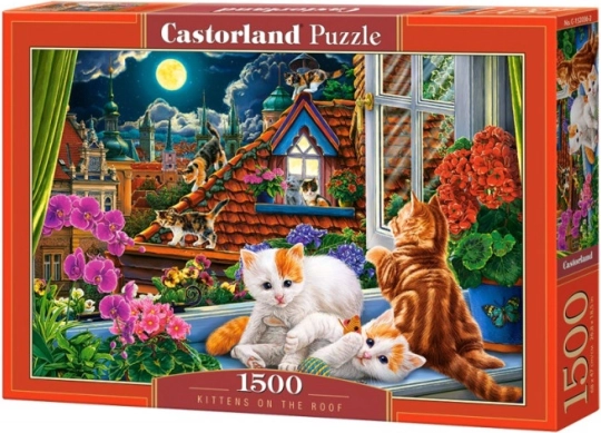 Puzzle 1500 dielikov Mačičky na streche