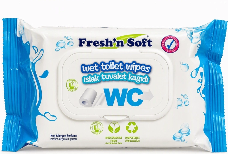 Fresh 'n soft vlhčený toaletný papier vegan 60 ks