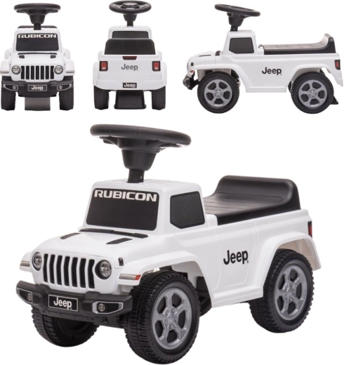 Detské odrážadlo Jeep Rubicon s klaksónom a zvukom motora – biele