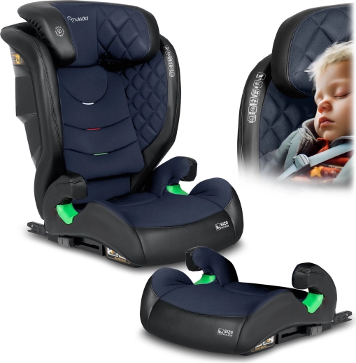 Detská autosedačka Nukido Louis 100–150 cm ISOFIX, čierno‑námornícka