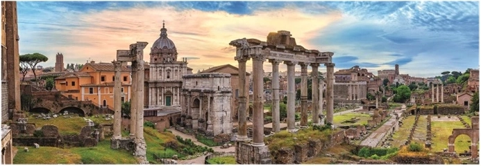 Clementoni panoramatické puzzle 1000 dielikov Rím – Forum Romanum pri západe slnka (High Quality Collection)