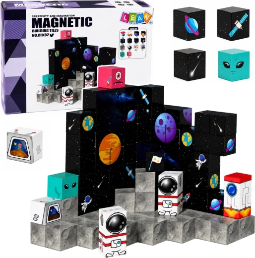 Magnetické stavebné kocky kozmos 3D 100 dielov