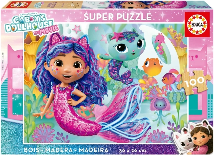 Drevené puzzle Gábinin kúzelný domček 100 dielikov