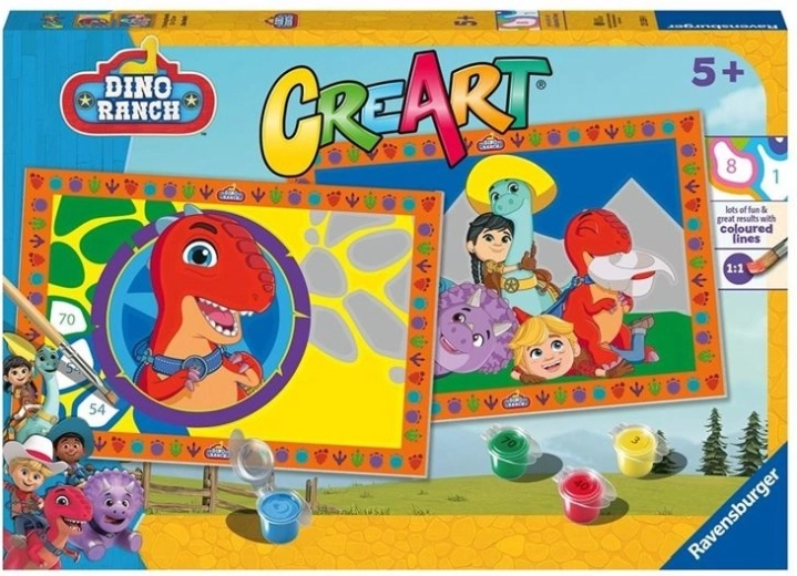 Ravensburger CreArt Junior Dino Ranch – maľovanie podľa čísel pre deti