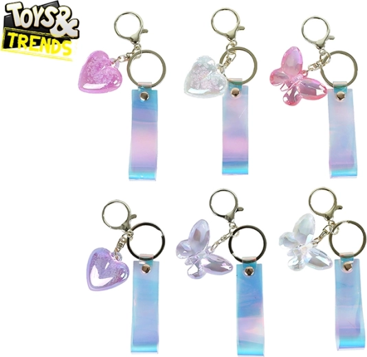 prívesok na kľúče TOYS&TRENDS – srdce alebo motýlik, plast, rôzne farby