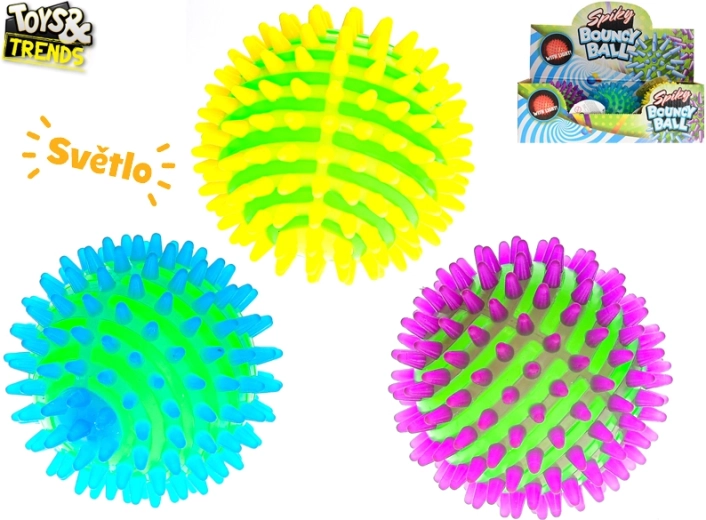 Skákajúci svietiaci hopík s mäkkými bodlinkami 9 cm
