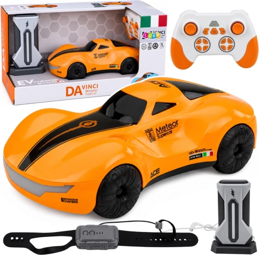 Moderné RC auto na diaľkové ovládanie s ovládaním gestami, LED svetlami a dymovým efektom 1:16 - 1 kus