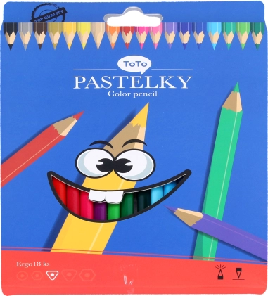 Trojhranné pastelky ERGO, sada 18 farieb