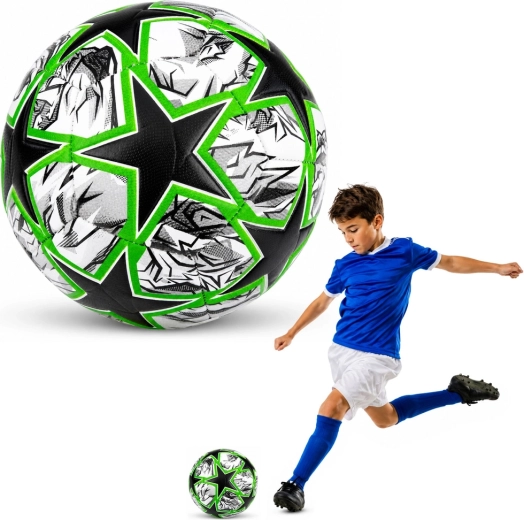 Tréningová futbalová lopta veľkosť 5, čierno-zelená, 22 cm