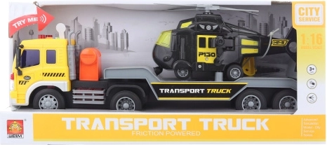 Kamión s helikoptérou na batérie so svetlami a zvukmi