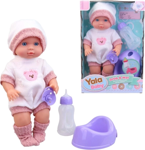 Bábika s fľaštičkou a nočníkom 30 cm MaDe