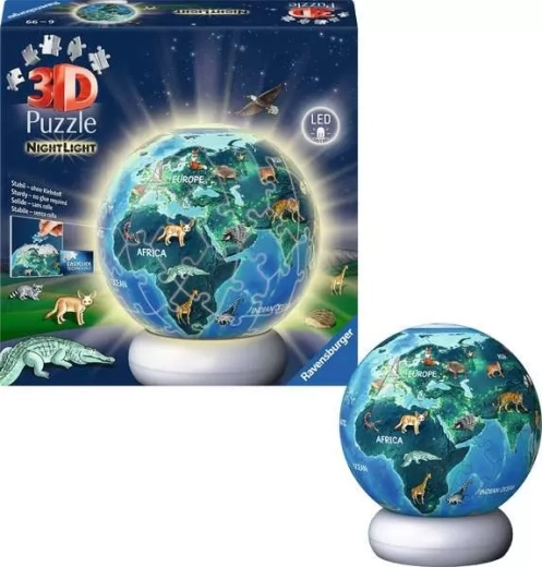 Ravensburger svietiace 3D puzzle Nočná zem 72 dielikov