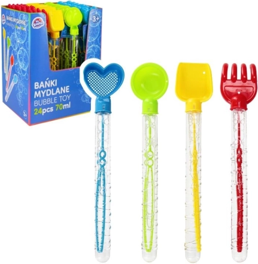 Bublifuk 70 ml s rukoväťou v tvare pieskových hračiek