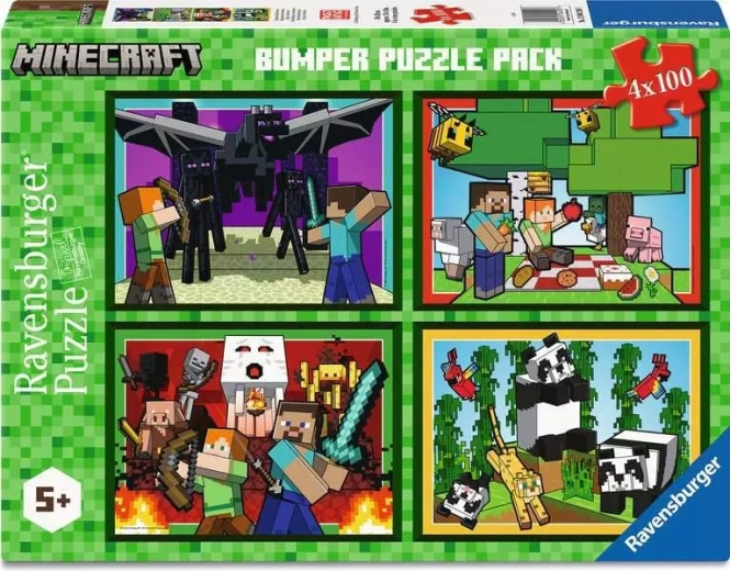 Ravensburger puzzle Minecraft 4×100 dielikov
