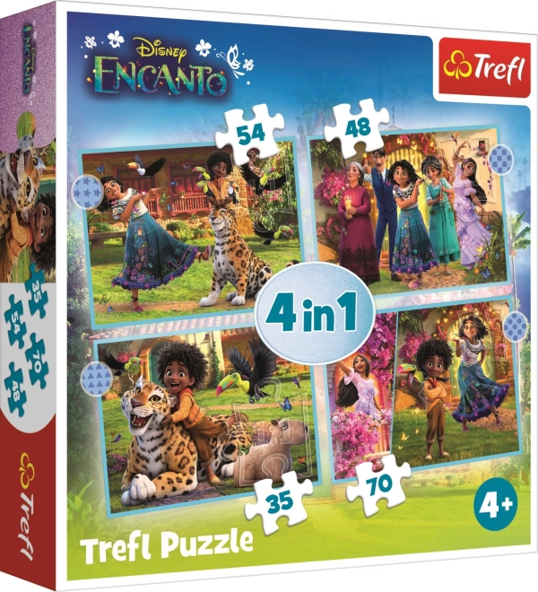 Puzzle Encanto 4v1 pre deti (35–70 dielikov) od Trefl