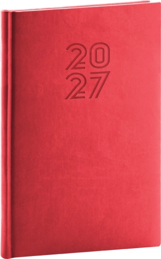 Notique Aprint týždenný diár 2027 červený 15 × 21 cm