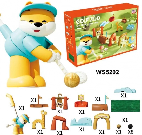 Mega sada golfový set so zvieratkami a penovou podložkou pre deti