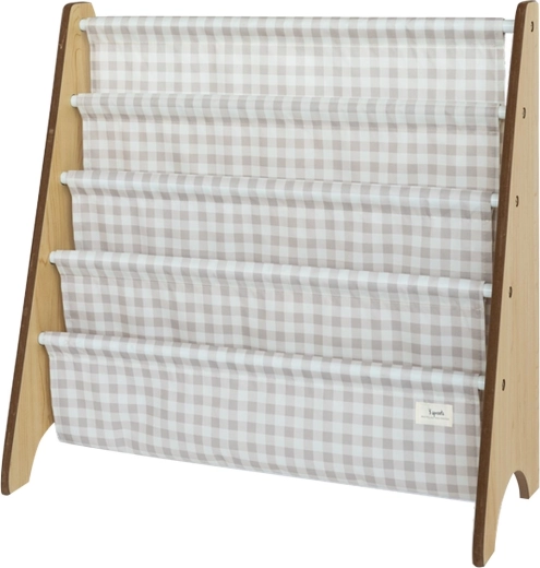 3 Sprouts stojan na knihy z recyklovaného materiálu Gingham/Beige