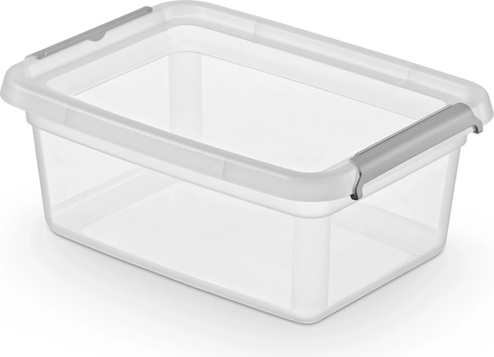 Basestore úložný box s vekom a klipsami 12,5 l
