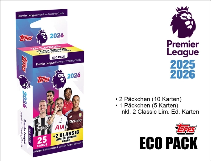Zberateľské karty Premier League 2025/2026 eco pack - 1 kus