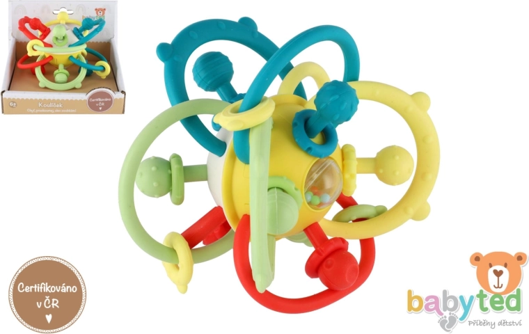 hrkálka a hryzadlo pre bábätká BABYTED gulička 6m+